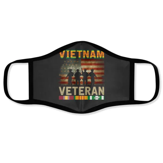 Discover vietnam veteran us flag gift Face Masks