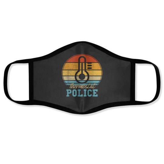 Discover Thermostat Police Father s Day dad joke Thermo police Face Masks