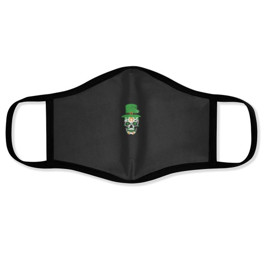 Discover St Patricks Day Skull Irish Shamrock of Dead Men Women 5113 Face Masks