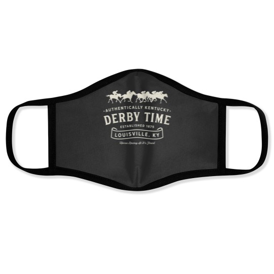 Discover vintage Derby Time Louisville Kentucky horse racing Face Masks