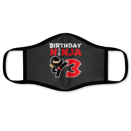 Discover Kids Birthday Ninja Shirt 3 Year Old Ninja Birthday Party Theme Face Masks