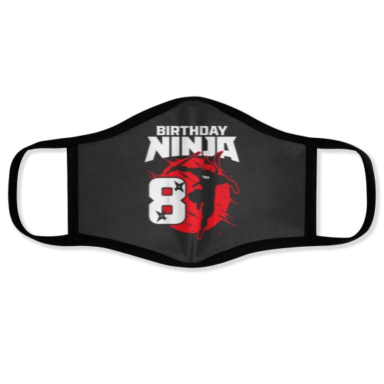 Discover Kids Birthday Ninja 8th Birthday Little Ninja Is 8 Year Old Boys Face Masks