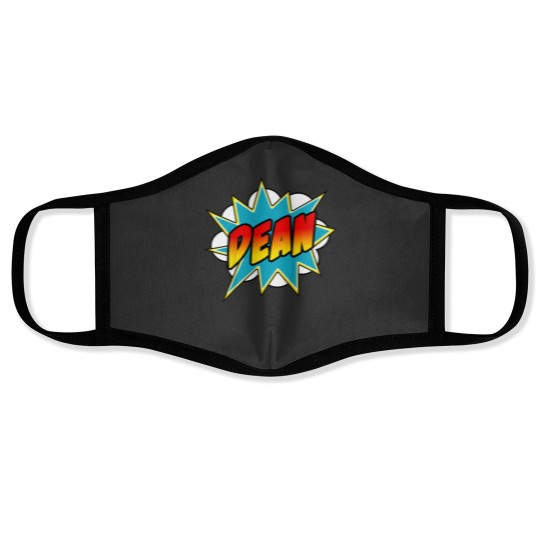 Discover Kids Boys Dean Name Comic Book Superhero Face Masks