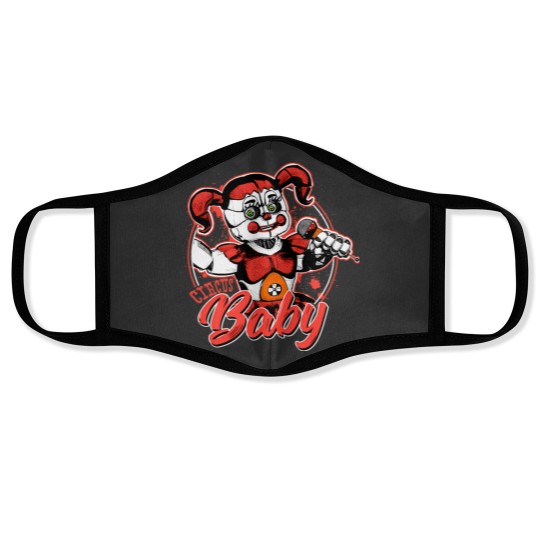 Discover Circus Baby Five Nights At Freddy's Fine Cotton Jersey Mens and Ladies Womens Face Masks Unisex Adult Sizes
