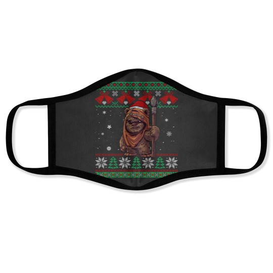 Discover Cute Santa Wicket Ewoks Endor Ugly Sweater Christmas Face Masks