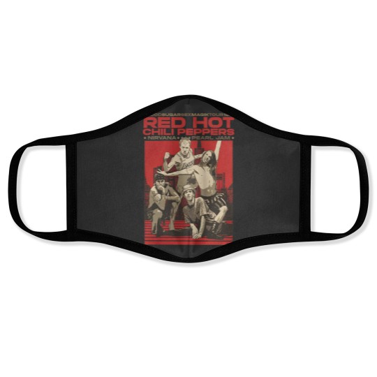 Discover Vintage RHCP Tour 1991 Face Masks, Red Hot Chili Peppers Rock Band 2023 Face Masks