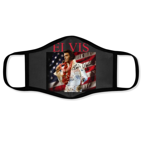 Discover Elvis Presley Signature Cotton T- Face Masks Gift Unisex All Size S to 2345XL