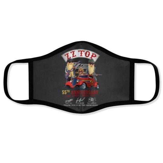 Discover ZZ Top 55th Anniversary Face Masks, ZZ Top Rock Band Face Masks