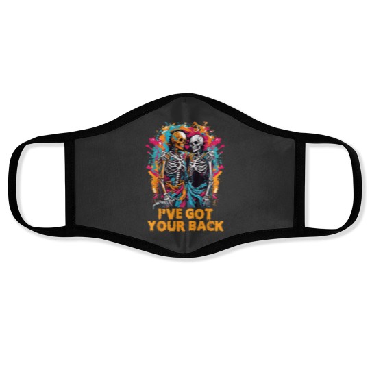 Discover Ive Got Your Back Funny Halloween Skeletons Skull Men Women 5919 Face Masks