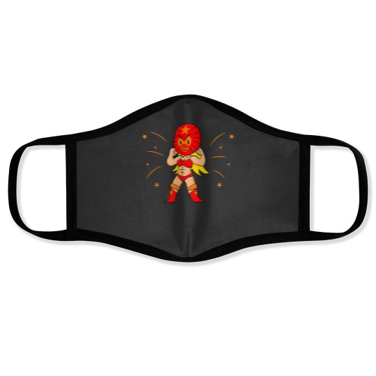 Discover The wrestler Lucha Libre Mexico luchadora comic Face Masks