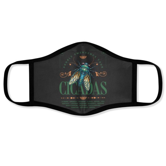 Discover Cicada 2024 Summer Tour  Face Masks, Funny Double Emergence Unisex Cicada Face Masks