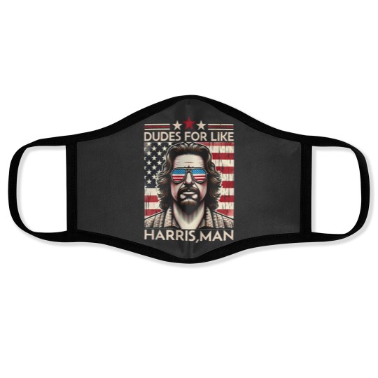 Discover Dudes for like Harris Man Face Masks, White Dudes for Harris, White for Kamala Harris 2024 Face Masks