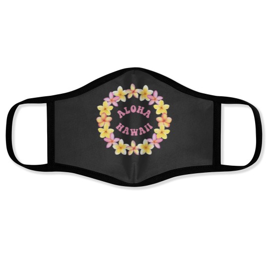 Discover Aloha Hawaii Flower Lei Face Masks