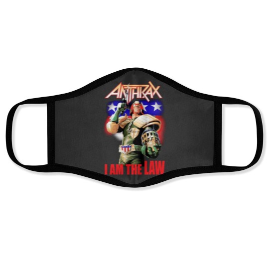 Discover Anthrax Face Masks Judge Dredd I AM THE LAW Face Masks NEW Heavy Metal Band
