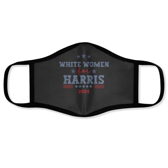 Discover Support Kamala Harris 2024 Face Masks - White Women for Harris