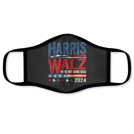 Discover Harris Walz, we're not going back - Were Not Going Back - Face Masks