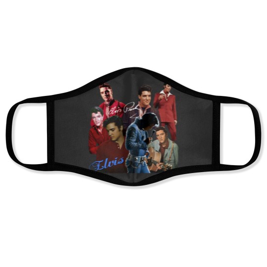 Discover Inspired Elvis Presley Graphic Signature T- Face Masks Gift For Fan