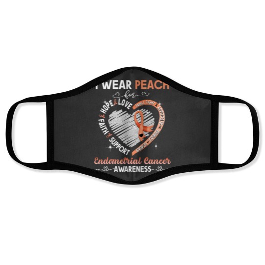 Discover I Wear Peach For Endometrial Cancer Awareness Gi Face Masks