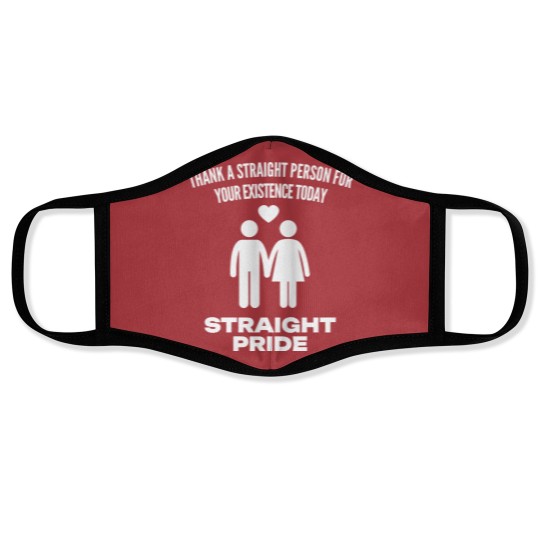 Discover Straight Pride Thank a Straight Person for Your Existence Today Face Masks, Conservative Face Masks