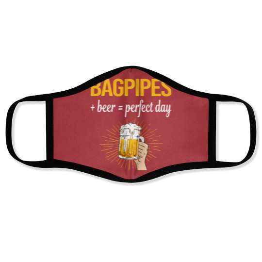 Discover Bagpipe Beer Perfect Day Bagpipe Bagpipes Bagpiper Face Masks