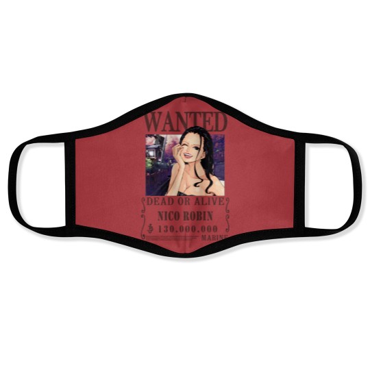 Discover Nico Robin Wanted One Piece Anime Face Masks
