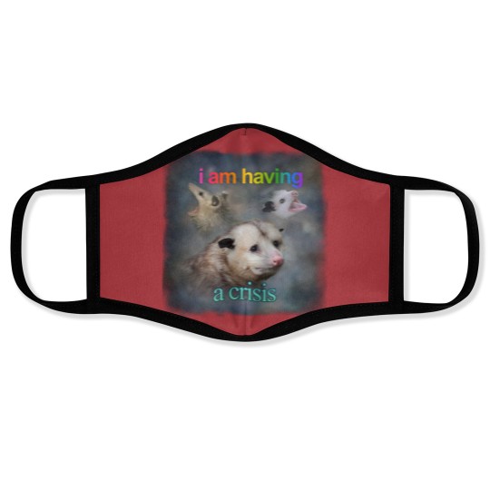 Discover I am having a crisis possum word art Classic Face Masks