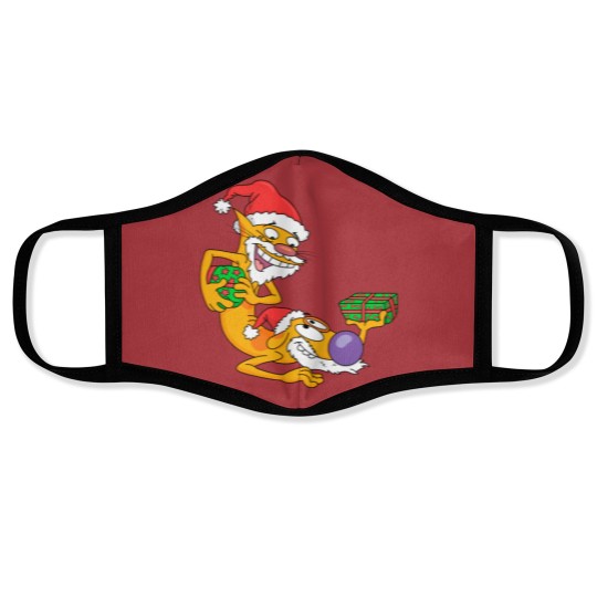 Discover catdog xmas Graphic Face Masks