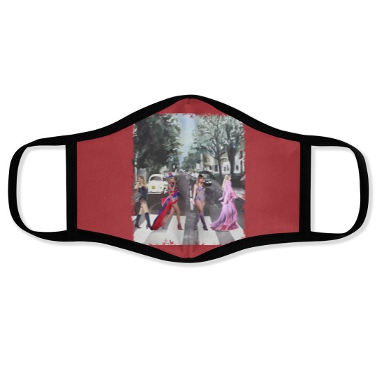 Discover The Girl Abbey Road Walk Face Masks, Graphic Western Country Music Face Masks