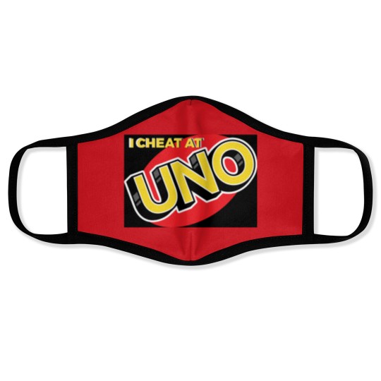 Discover I CHEAT AT UNO Face Masks