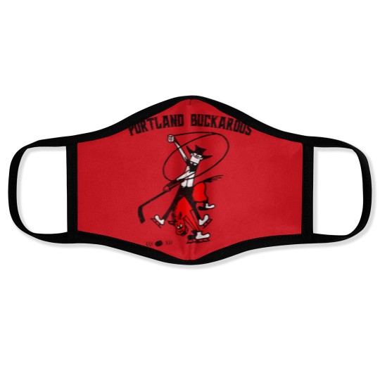 Discover Portland Buckaroos - Defunct Hockey Team - Vintage/Distressed Style - Ice Hockey - Face Masks