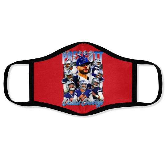 Discover Vintage 90s Graphic Style Dak Prescott Face Masks Football Face Masks