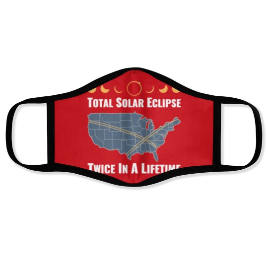 Discover Twice In A Lifetime Solar Eclipse Face Masks 2024 Total Eclipse Unisex Face Masks