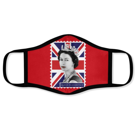 Discover Queen Elizabeth II Stamp_ Union Jack Face Masks