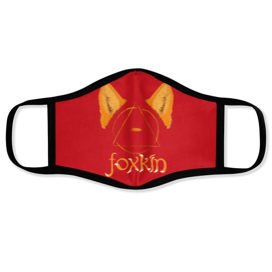 Discover Foxkin therian theta-delta with fox ears Sticker Face Masks