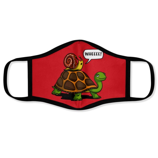 Discover Snail Riding Turtle Face Masks