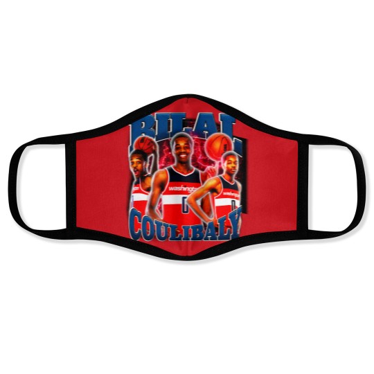 Discover Bilal Coulibaly Vintage  Retro 90's Face Masks Basketball Player Bilal Coulibaly Vintage Face Masks Face Masks Vintage Bootleg Basketball Face Masks Face Masks