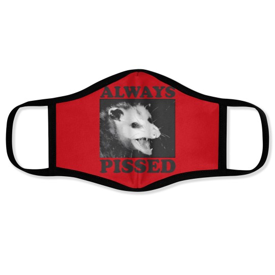 Discover Always Pissed Funny Opossum Eat Trash Be Free Face Masks