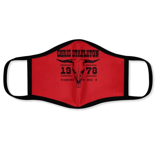 Discover Chris Stapleton ESTD 1978 Face Masks, Chris Stapleton Bullhead
