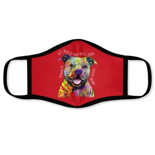 Discover Beware Pitbull They Will Steal Your Heart Face Masks, Pit Bull Face Masks