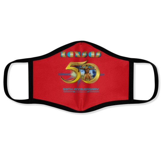 Discover Kansas 50th Anniversary Tour Leftoverture Point of Know Return Face Masks