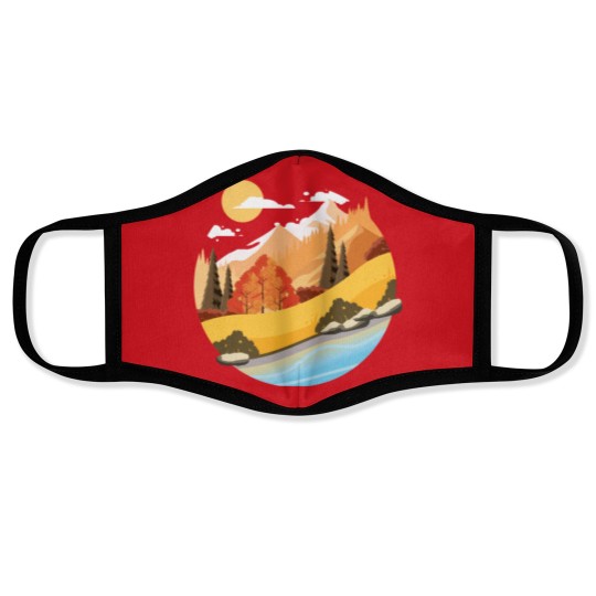 Discover Mountain Vibes Unisex V Neck Face Masks