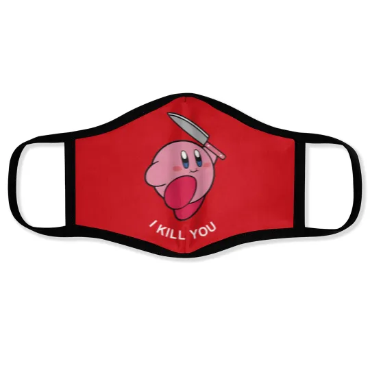 Discover Kirby I Kill You Embroidered Face Masks
