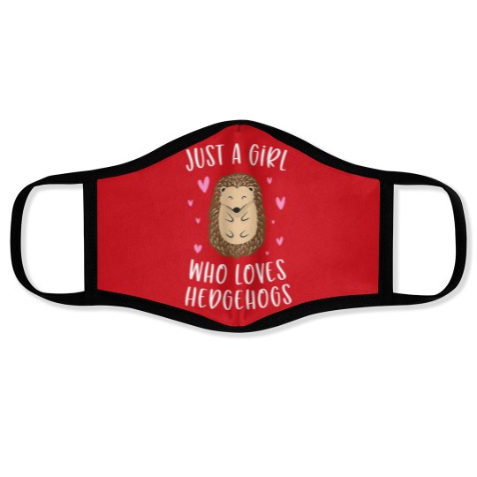 Discover Just A Girl Who Loves Hedgehogs Funny Hedgehog Gifts Girls Face Masks