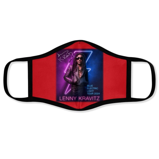 Discover Lenny Kravitz Electric Blue Light Tour 2024 Signature Unisex Face Masks All Size