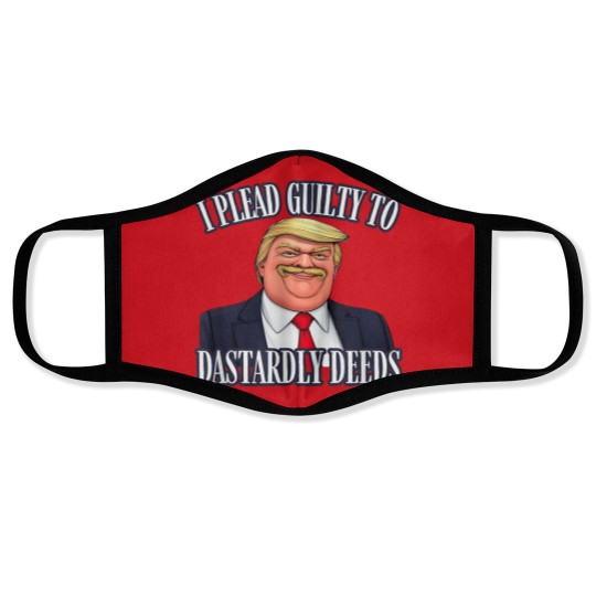 Discover Dastardly Deeds Funny Trump Cartoon Style Graphic Face Masks