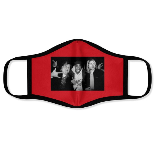 Discover Chris Farley Kurt Cobain Tupac Unisex Face Masks