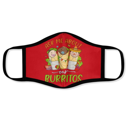 Discover Ask Me About Our Burritos Face Masks, Mexico NICU Nurse Face Masks, Nicu Cinco De Mayo Face Masks