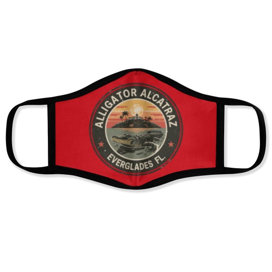 Discover Alligator Alcatraz Face Masks, Everglades Florida Parody Face Masks, Funny Vintage