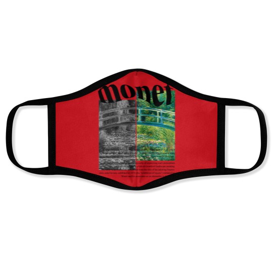 Discover Claude Monet Face Masks, Minimalist Art, The Water-Lily Pond Face Masks
