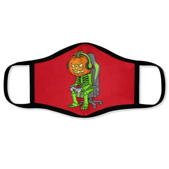 Discover Gaming Halloween Skeleton Jack O Lantern Gamer Boy Face Masks